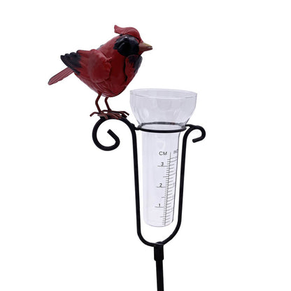 Cardinal Garden Rain Gauge Stake - Image 1