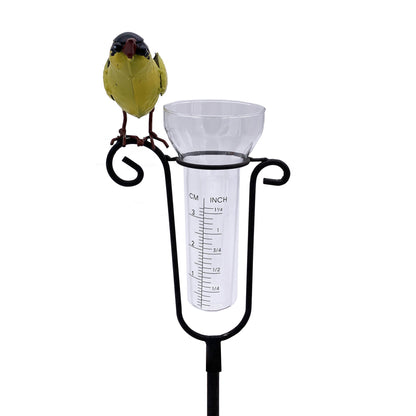 Yellow Finch Garden Rain Gauge Stake - Image 2
