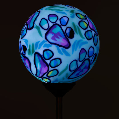 Paw Print Solar Garden Globe Stake - Image 9