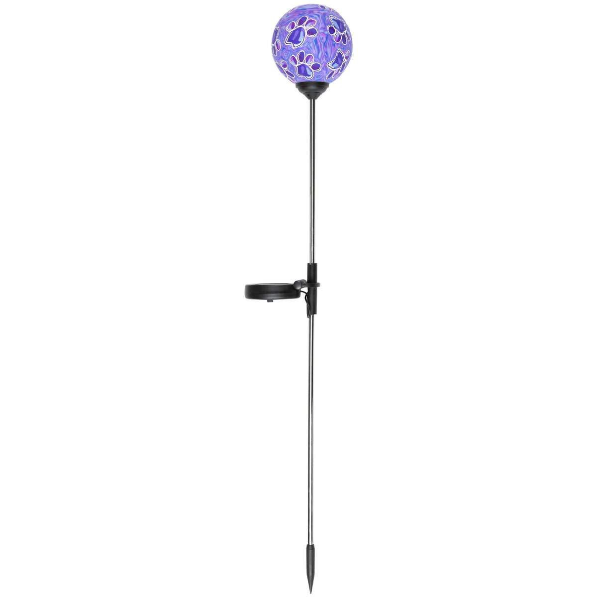 Paw Print Solar Garden Globe Stake - Image 12