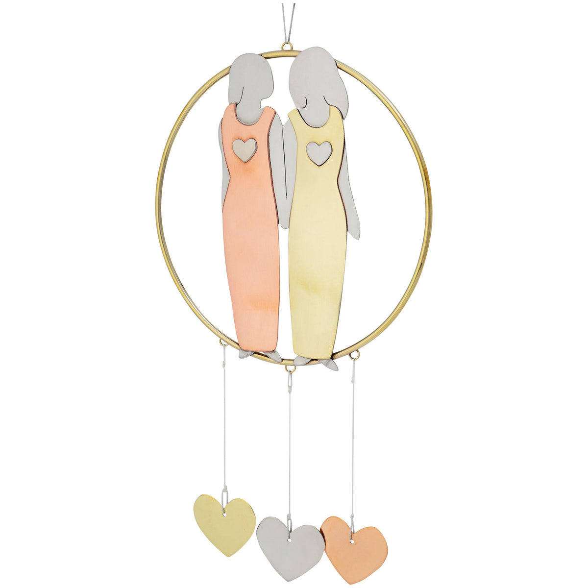 Mixed Metal Sister Silhouette Wind Chime - Image 3