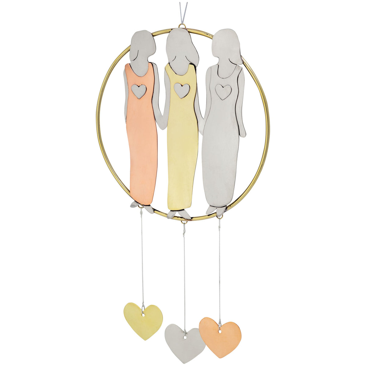 Mixed Metal Sister Silhouette Wind Chime - Image 5