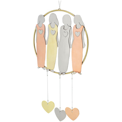 Mixed Metal Sister Silhouette Wind Chime - Image 8