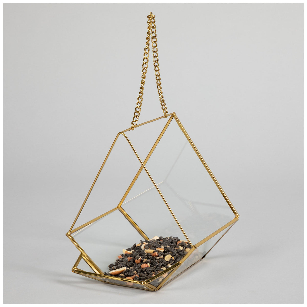 Hanging Open-Air Glass Bird Feeder - Image 4