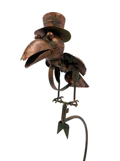 Top Hat Bird Rocker Garden Stake