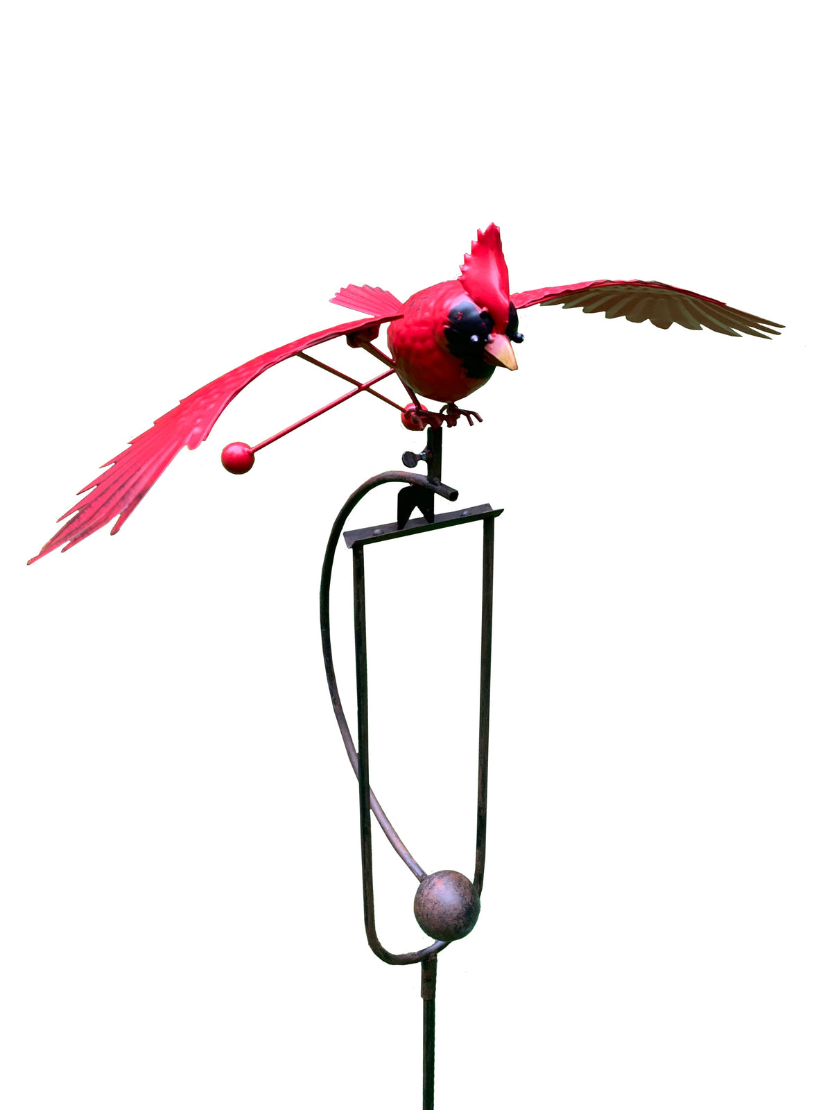 Cardinal Wind Rocker Garden Stake