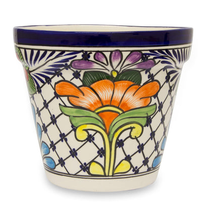 Hand-Painted Floral Ceramic Planter - Image 2