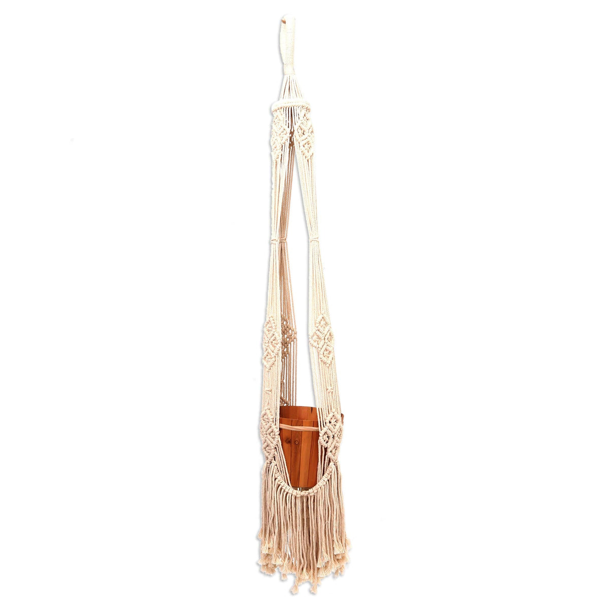 Handwoven Cotton Macrame Plant Hanger - Image 2