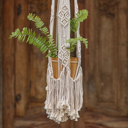 Handwoven Cotton Macrame Plant Hanger - Image 3