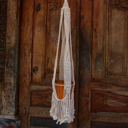 Handwoven Cotton Macrame Plant Hanger - Image 4