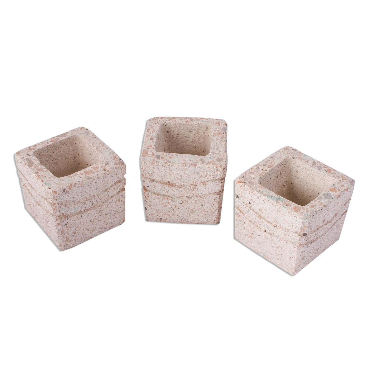 Reclaimed Stone Wave Planter Set of 3 - Image 2