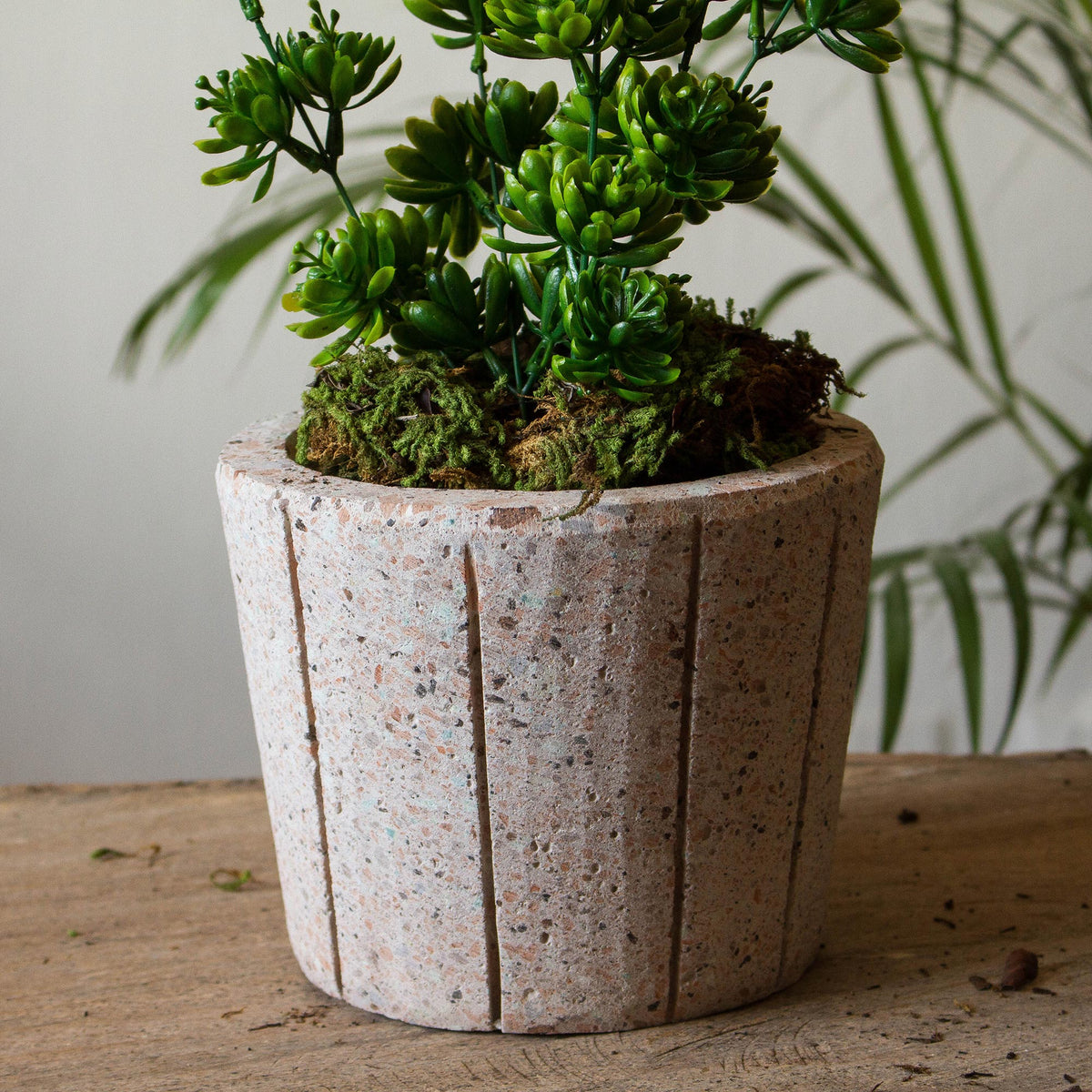 Striped Reclaimed Stone Planter - Image 1