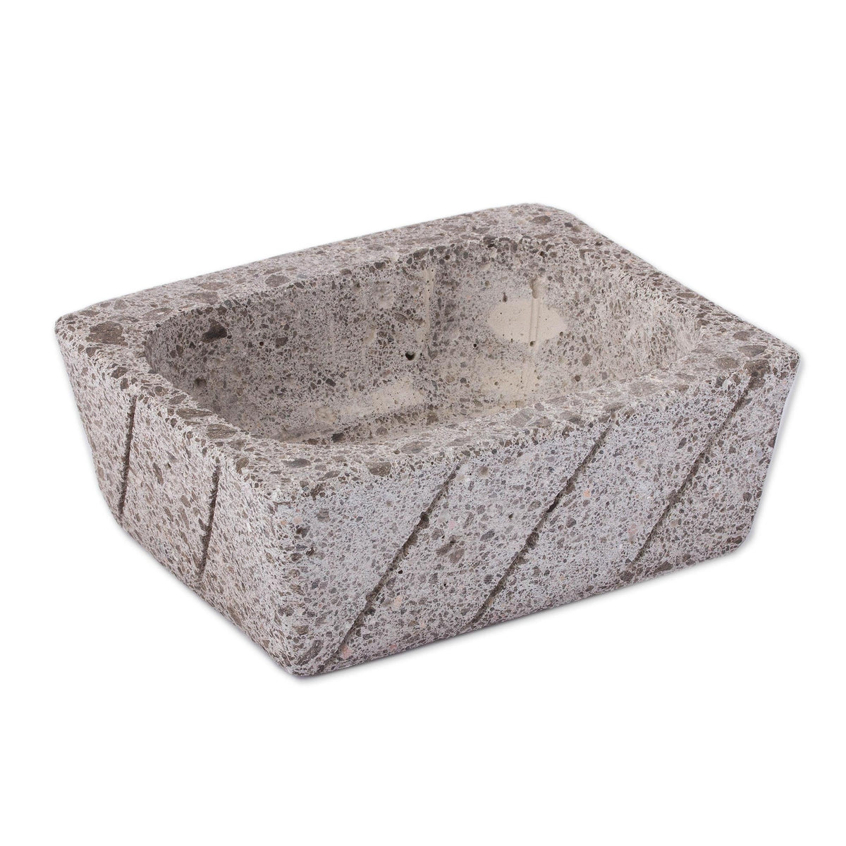 Rectangular Striped Reclaimed Stone Planter - Image 2