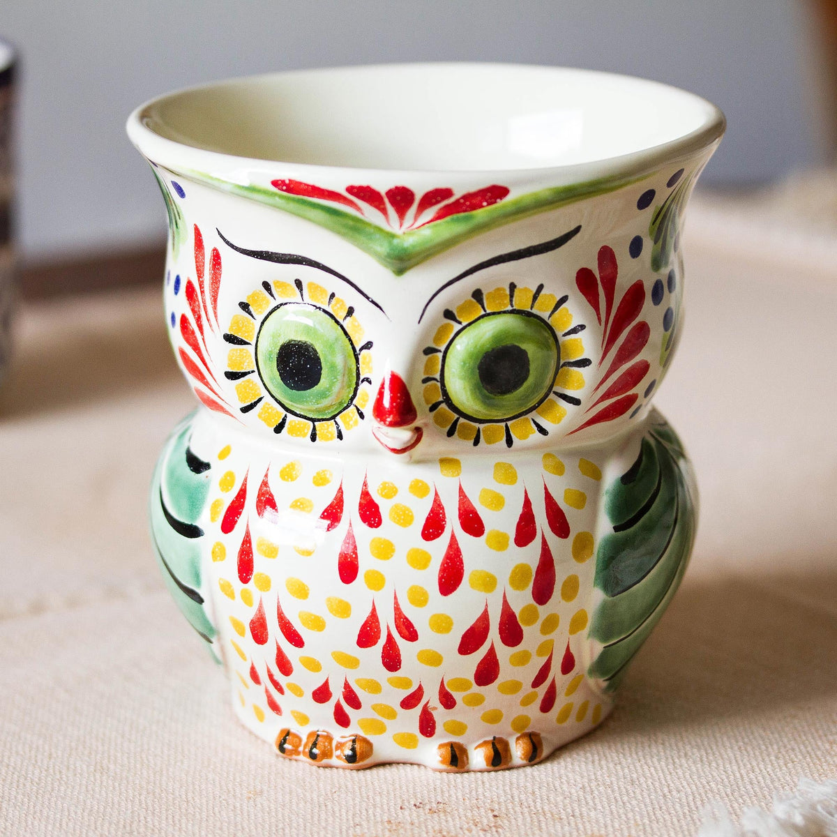 Colorful Ceramic Owl Planter