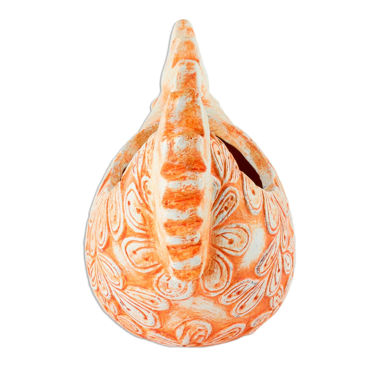 Orange Ceramic Hen Planter - Image 5