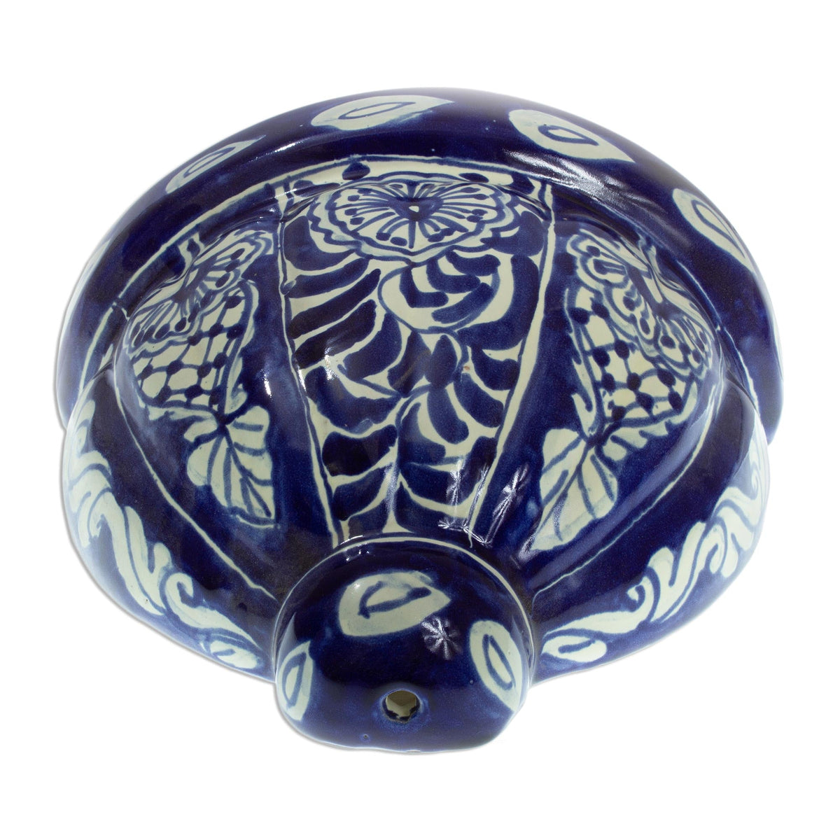 Cobalt Blue Ceramic Wall Planter - Image 3