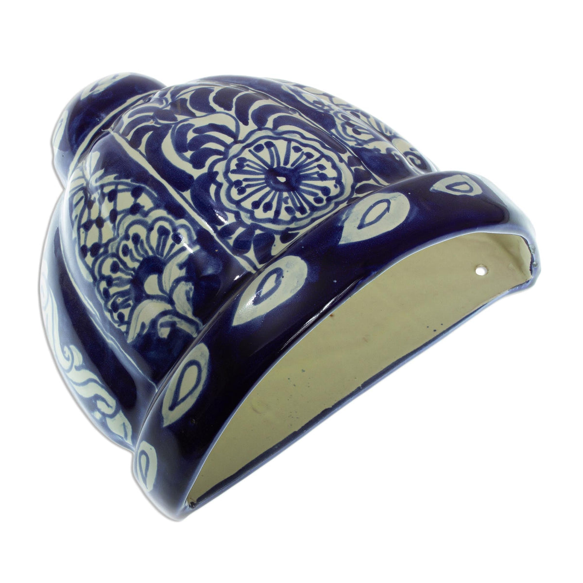 Cobalt Blue Ceramic Wall Planter - Image 4