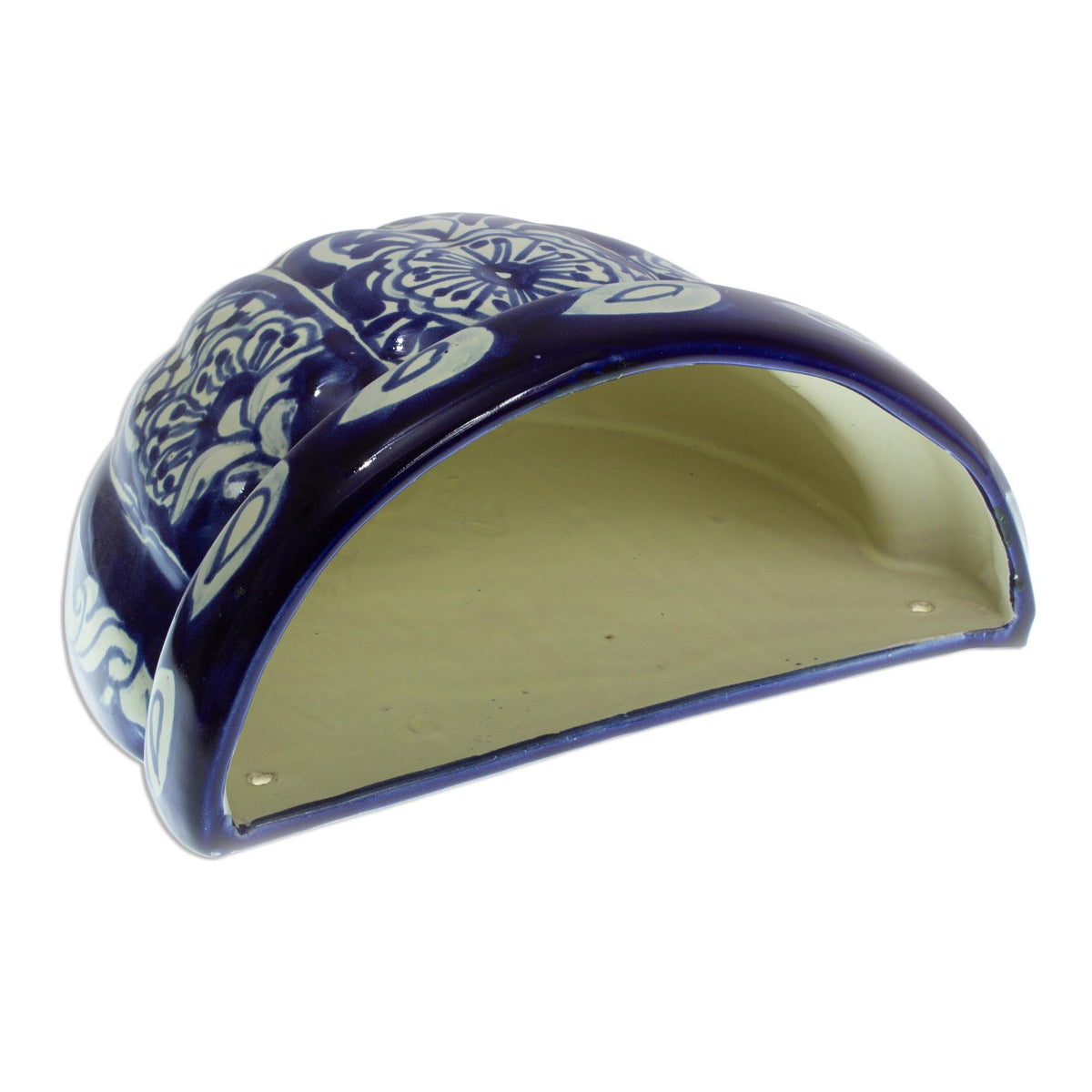 Cobalt Blue Ceramic Wall Planter - Image 5